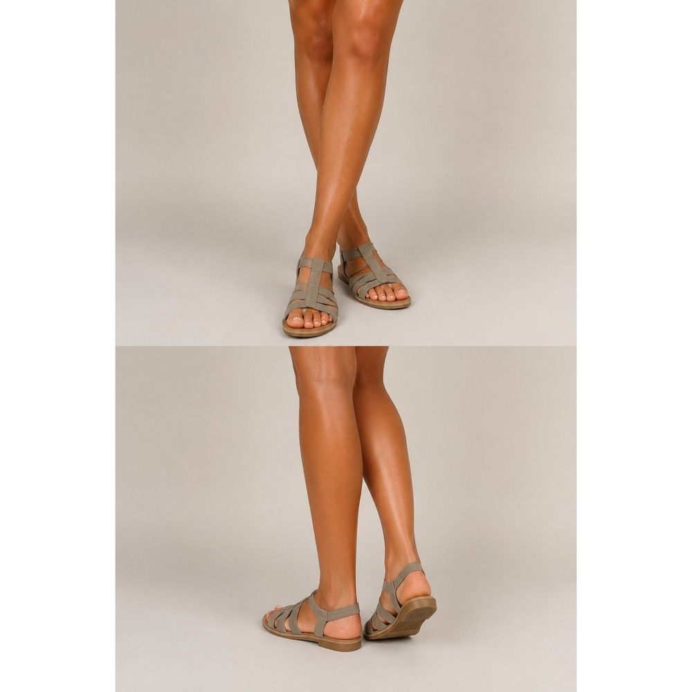 Earth Origins Laney Wide Womens 8.5W Beige Comfort Sandals Strappy Casual